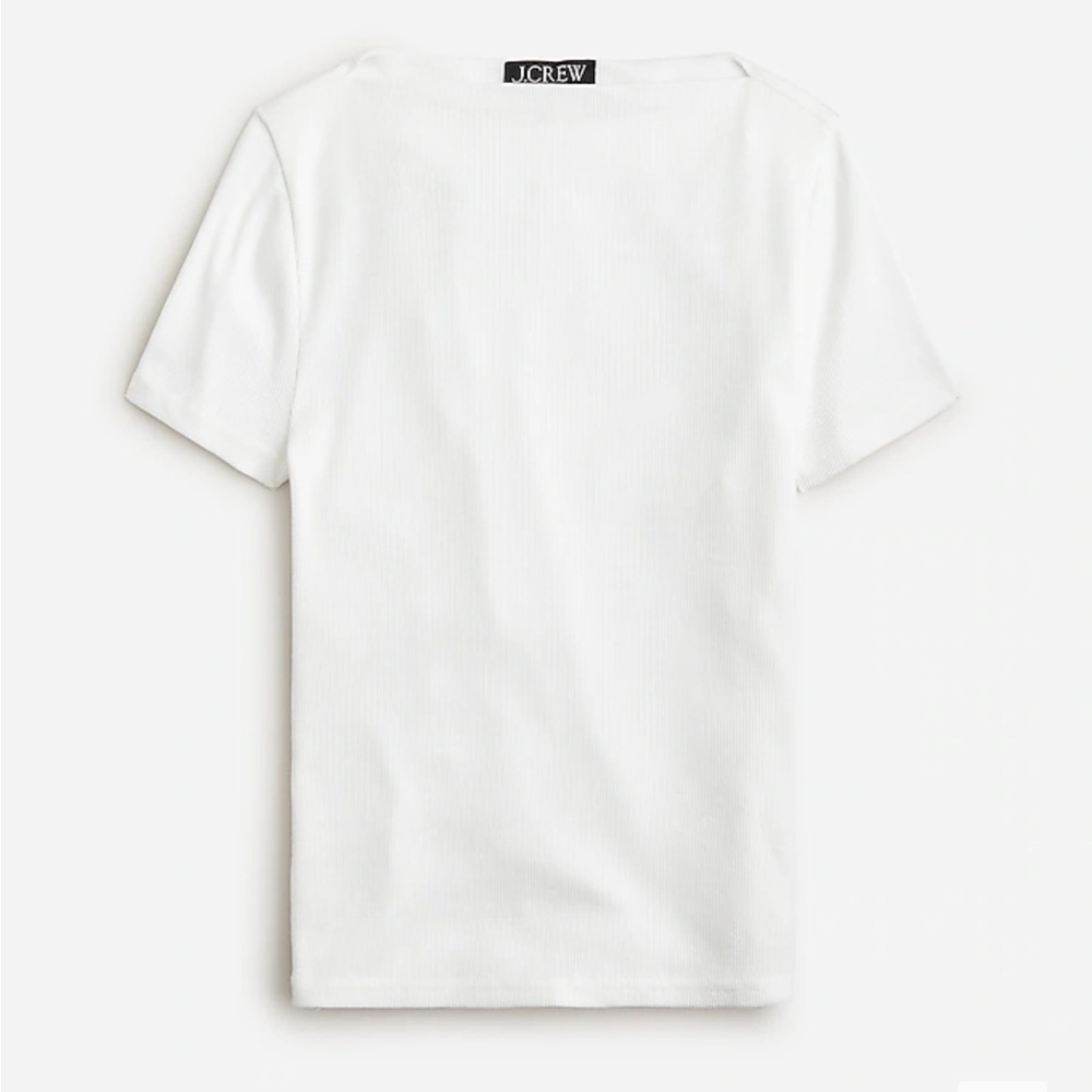 White J. Crew Ribbed Boatneck T-shirt XS